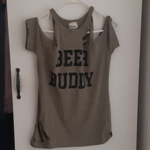 Beer buddy distressed tee